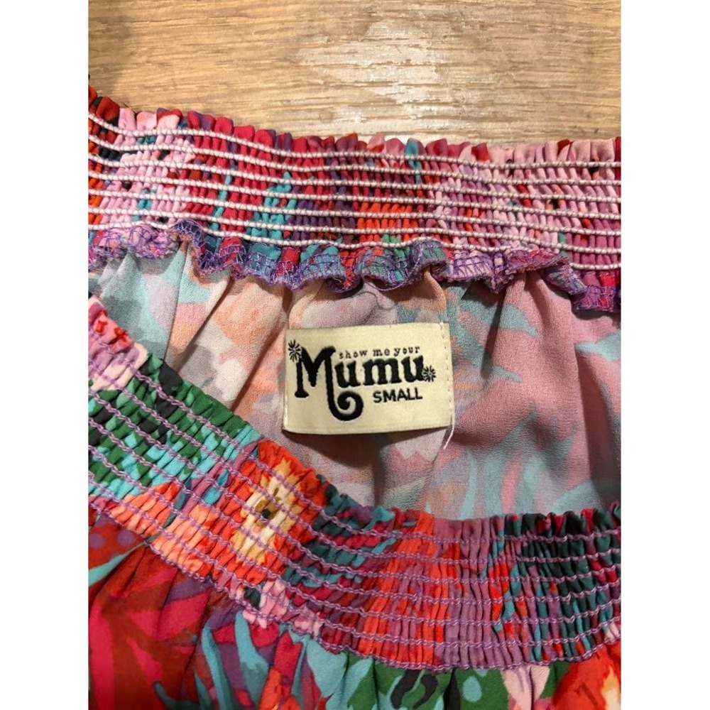 Show Me Your Mumu Floral Romper Small Pink Tropical Hibiscus Off Shoulder Boho
